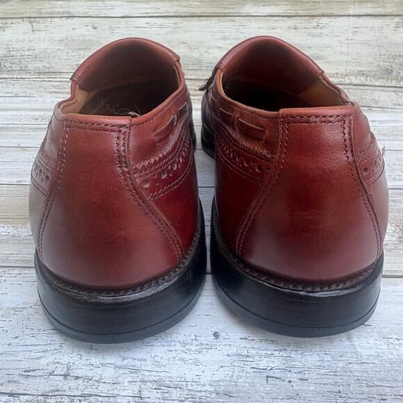 Allen Edmonds Shoes Sz 10.5 C Brown Colfax Wingtip Kiltie Tassel Loafer Leather - Picture 3 of 13